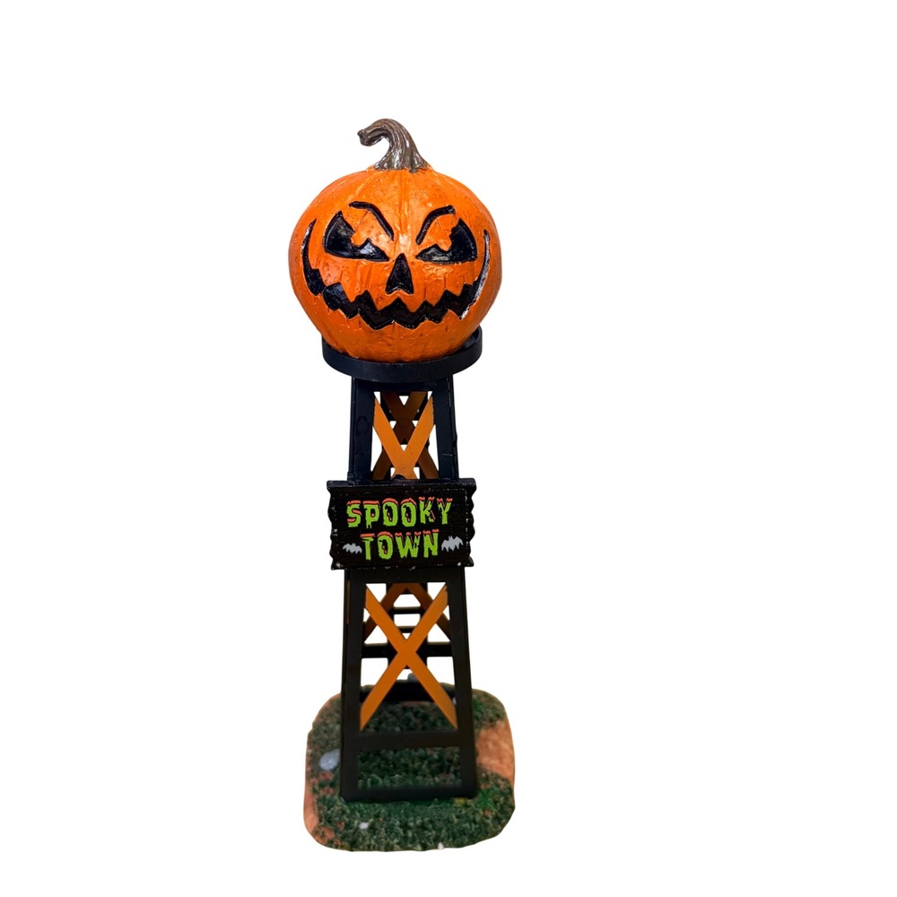 Lemax Spooky Town Evil Pumpkin Water Tower Halloween Village Accent 83341 Boxed